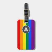Mit Monogramm LGBTQ-Regenbogen-Flag-Gepäck Gepäckanhänger (Vorderseite vertikal)
