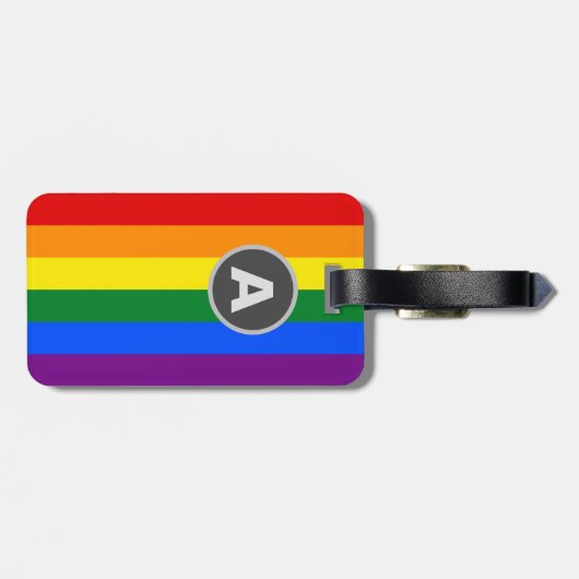 Mit Monogramm LGBTQ-Regenbogen-Flag-Gepäck Gepäckanhänger (Rückseite horizontal)