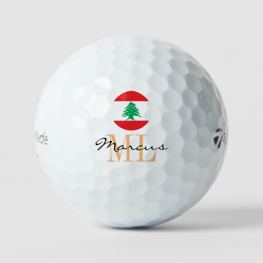 Mit Monogramm libanesische Flagge & Libanon Golf B Golfball (Vorderseite)