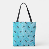 Mit Monogramm Libellen-schwarze und blaue Tasche (Rückseite)