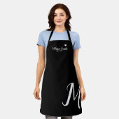 Mit Monogramm Liebe Schwarze Schürze mit Name (Getragen)