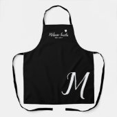 Mit Monogramm Liebe Schwarze Schürze mit Name (Vorderseite)