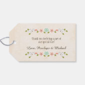 MIT MONOGRAMM LIEBE VÖGEL BLUSH DANKE GESCHENKANHÄNGER (Rückseite Horizontal)