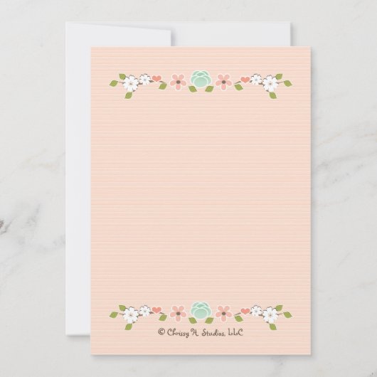 Mit Monogramm Liebesgeburten Bridal-Dusche Einladu Einladung (Rückseite)