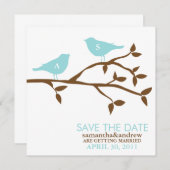 Mit Monogramm Liebesvögel Hochzeit speichern das D Einladung (Vorne/Hinten)