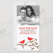 Mit Monogramm Liebesvögel Save the Date (Vorderseite)