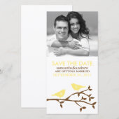 Mit Monogramm Liebesvögel Save the Date Fotokarten (Vorne/Hinten)