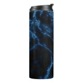 Mit Monogramm Light Blue Glitzer Thermosbecher (Nach links gedreht)