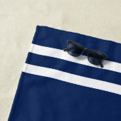 Mit Monogramm Light Navy Blue White Anchor Nautic Strandtuch (Beispiel)