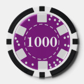 Mit Monogramm Lila 1000 Pokerchips (Vorderseite)