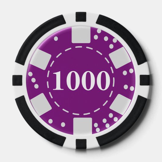 Mit Monogramm Lila 1000 Pokerchips (Vorderseite)