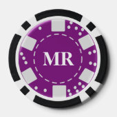 Mit Monogramm Lila 1000 Pokerchips (Rückseite)