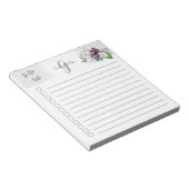Mit Monogramm, Lila Aquarellblume aufzulisten Notizblock (angewinkelt)