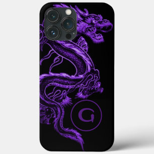 Mit Monogramm Lila asiatischer Drache Case-Mate iPhone Hülle
