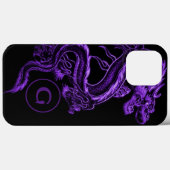 Mit Monogramm Lila asiatischer Drache Case-Mate iPhone Hülle (Rückseite (Horizontal))