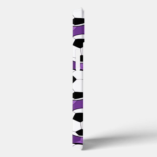 Mit Monogramm Lila Black Soccer Ball-Muster Case-Mate iPhone Hülle (Rückseite / Rechts)