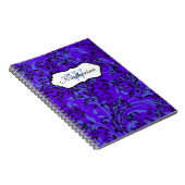 Mit Monogramm Lila-Blue-Black-ScrollNotebook Notizblock (Rechte Seite)