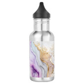 Mit Monogramm Lila Blue Gold Wash Edelstahlflasche (Links)