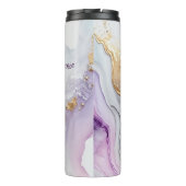 Mit Monogramm Lila Blue Gold Wash Thermosbecher (Rückseite)