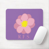 Mit Monogramm lila Blume Mousepad (Mit Mouse)