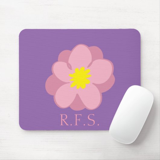 Mit Monogramm lila Blume Mousepad (Mit Mouse)