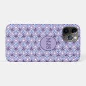 Mit Monogramm Lila Blumenmuster Case-Mate iPhone Hülle (Rückseite (Horizontal))