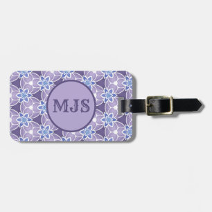 Mit Monogramm Lila Blumenmuster Gepäckanhänger