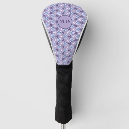 Mit Monogramm Lila Blumenmuster Golf Headcover (Vorderseite)