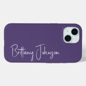 Mit Monogramm Lila Case-Mate iPhone Hülle (Rückseite (Horizontal))