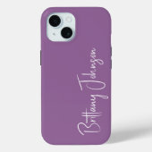 Mit Monogramm Lila Case-Mate iPhone Hülle (Rückseite)