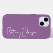 Mit Monogramm Lila Case-Mate iPhone Hülle (Rückseite (Horizontal))