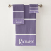Mit Monogramm Lila Farbtöne mit Weiß Badhandtuch Set (Insitu)