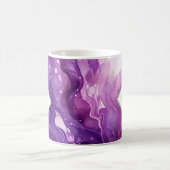 Mit Monogramm Lila Fluid Art Lila Kaffeetasse (Mittel)