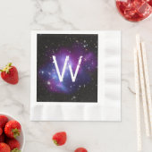 Mit Monogramm Lila Galaxiecluster Serviette (Beispiel)