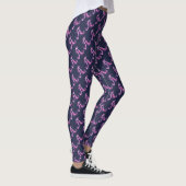 Mit Monogramm lila gemusterte Leggings (Rechts)