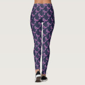 Mit Monogramm lila gemusterte Leggings (Rückseite)