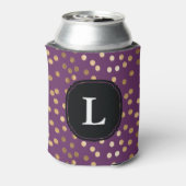 Mit Monogramm Lila Glitzer Polka Dot Dosenkühler (Kanne Rückseite)