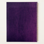 Mit Monogramm lila Gold, modern 2025 Planer (Rückseite)