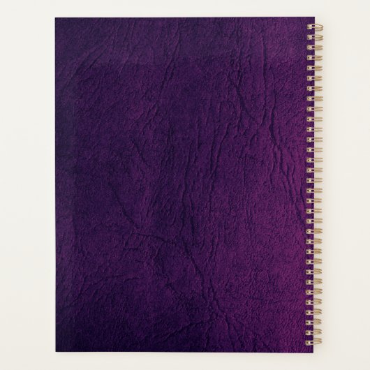 Mit Monogramm lila Gold, modern 2025 Planer (Rückseite)