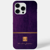 Mit Monogramm, lila Goldluxus Case-Mate iPhone Hülle (Rückseite)