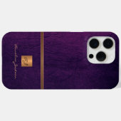 Mit Monogramm, lila Goldluxus Case-Mate iPhone Hülle (Rückseite (Horizontal))