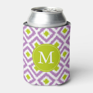 Mit Monogramm lila Ikat Diamant-Muster Dosenkühler
