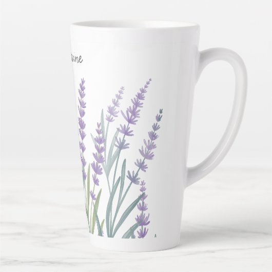 Mit Monogramm Lila Lavendel Milchtasse (Rechts)