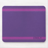 Mit Monogramm Lila Lederlook Mousepad (Vorne)