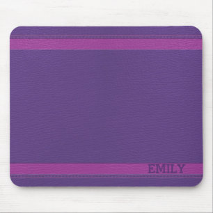 Mit Monogramm Lila Lederlook Mousepad