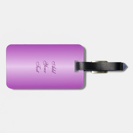 mit Monogramm Lila Libelle Gepäckanhänger (Rückseite horizontal)