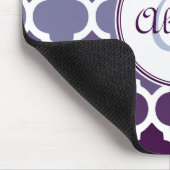 Mit Monogramm Lila Ombre Marokkanisches Gittermust Mousepad (Ecke)