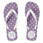 Mit Monogramm Lila Polka Dots Badesandalen (Fußbett)