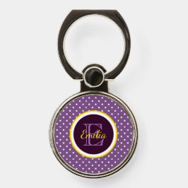 Mit Monogramm Lila Polka Dots Muster Handy Ring