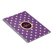 Mit Monogramm Lila Polka Dots Notizblock (Rechte Seite)